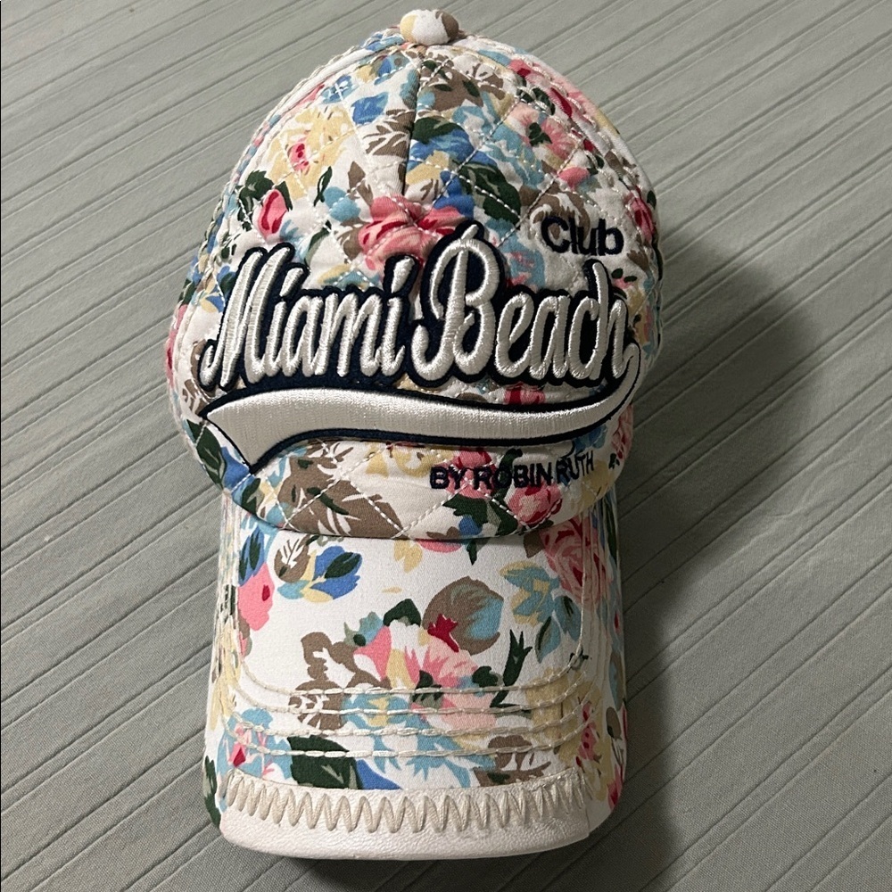 Robin Ruth Floral Miami Beach Club Cap Snapback Hat Cap Florida Unisex